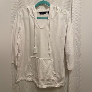 Denim&Co White Hooded Top